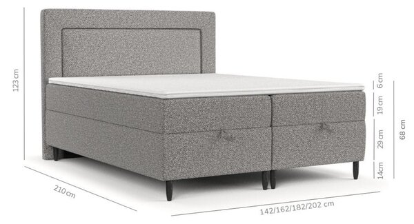 Maison de Rêve Bílá čalouněná postel NEA 140 x 200 cm, boxspring