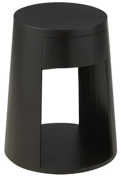 Černý dřevěný odkládací stolek J-line Colis 40 cm