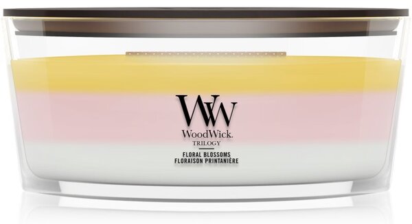 Woodwick Trilogy Floral Blossoms vonná svíčka s dřevěným knotem 453.6 g