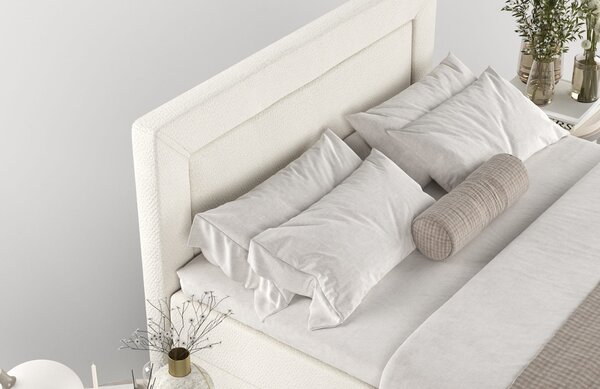 Maison de Rêve Bílá čalouněná postel NEA 140 x 200 cm, boxspring
