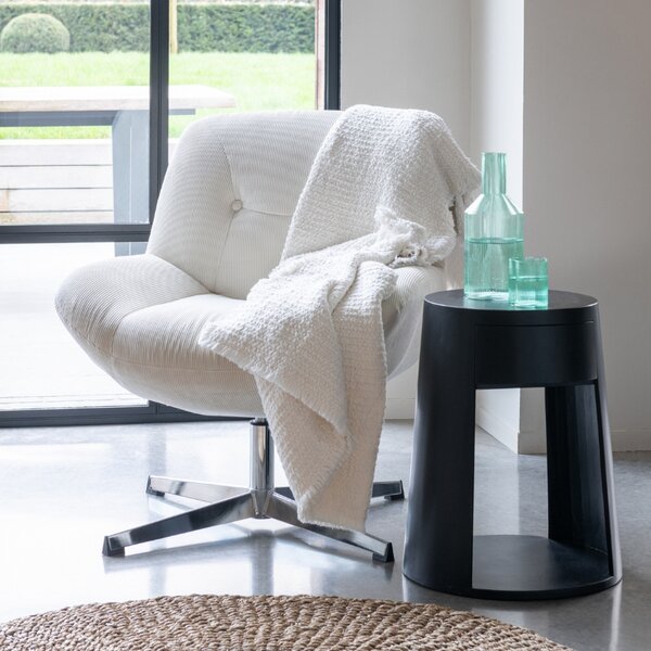 Černý dřevěný odkládací stolek J-line Colis 40 cm