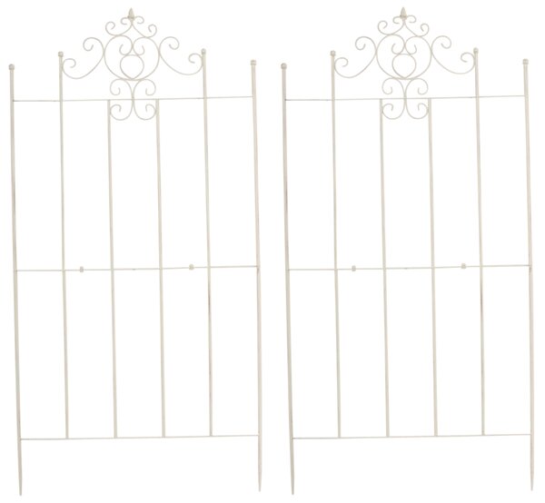2x Mřížka na popínavé rostliny Paula - 180 x 85,5 cm - Krémová antik