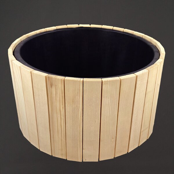AMADEA Dřevěný designový obal s plastovou nádobou uvnitř, 64x64x35 cm