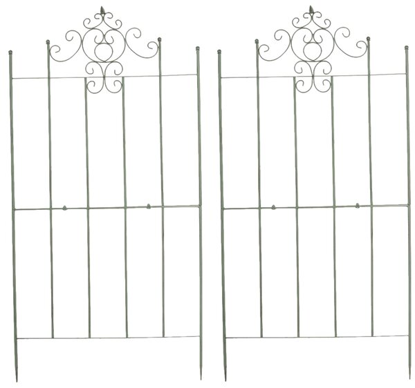 2x Mřížka na popínavé rostliny Paula - 180 x 85,5 cm - Zelená antik