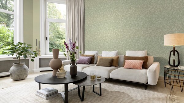 RASCH | Vliesová tapeta na zeď Novella XL 983562 | 1,06 x 10,05 m | zelená, bílá