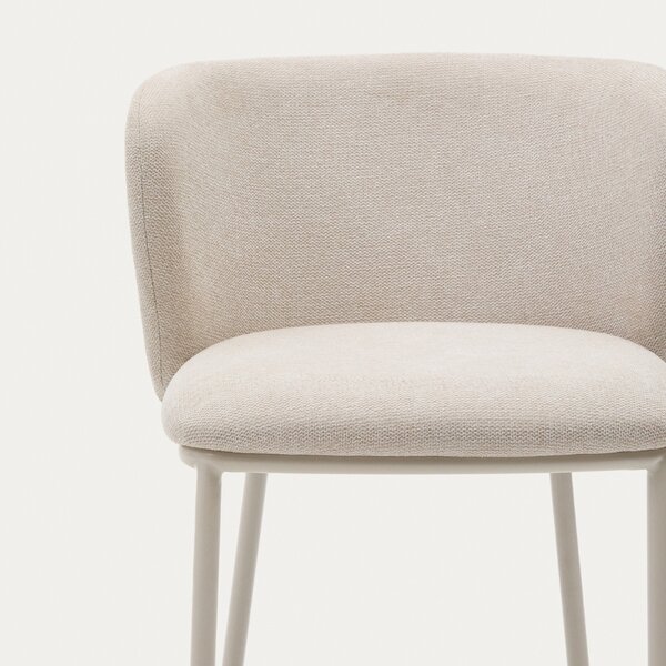 Kave Home Béžová barová židle Ciselia 65 cm s béžovou podnoží