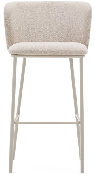 Kave Home Béžová barová židle Ciselia 75 cm s béžovou podnoží