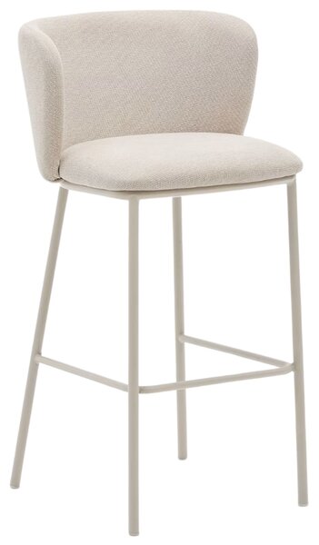 Kave Home Béžová barová židle Ciselia 75 cm s béžovou podnoží