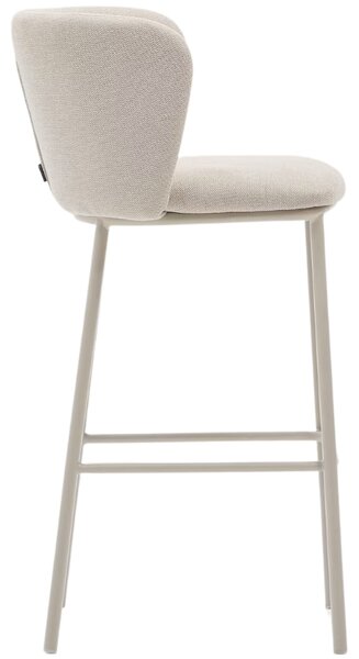 Kave Home Béžová barová židle Ciselia 75 cm s béžovou podnoží