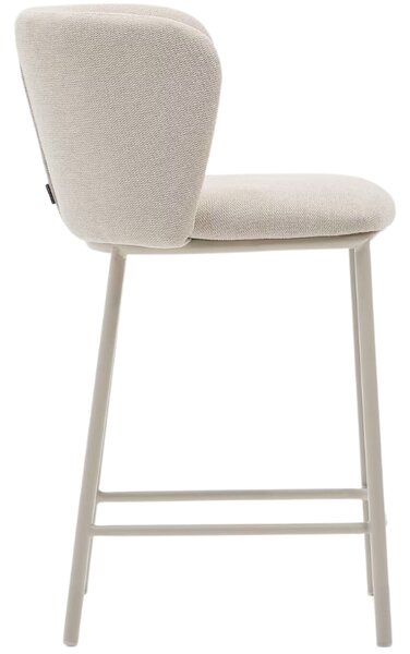 Kave Home Béžová barová židle Ciselia 65 cm s béžovou podnoží