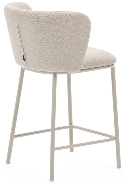 Kave Home Béžová barová židle Ciselia 65 cm s béžovou podnoží