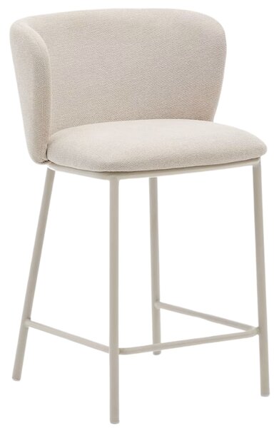 Kave Home Béžová barová židle Ciselia 65 cm s béžovou podnoží