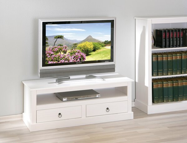 KOMODA POD TELEVIZI, borovice, bílá, 118/45/39 cm MID.YOU - Online Only TV příslušenství, Online Only