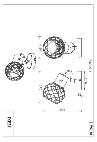 BODOVÉ SVÍTIDLO, 60 W/E27, 12/20/17.5 cm Globo - Online Only svítidla, Online Only