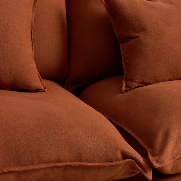 Kave Home Terakotová rohová pohovka Anarela 307 cm s odnímatelným potahem, pravá