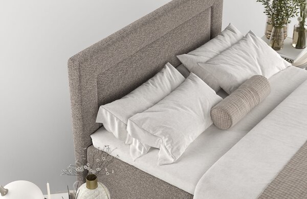 Maison de Rêve Hnědá čalouněná postel NEA 140 x 200 cm, boxspring