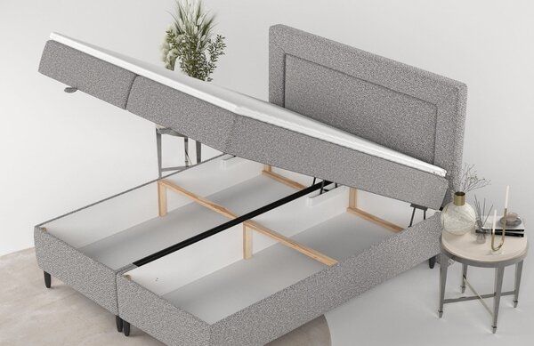 Maison de Rêve Šedá čalouněná postel NEA 140 x 200 cm, boxspring