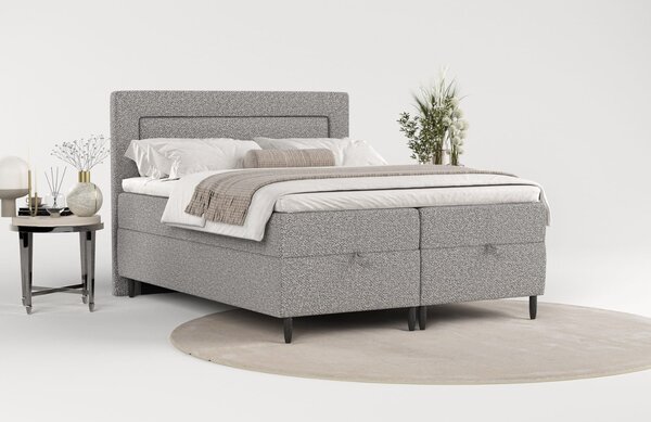 Maison de Rêve Šedá čalouněná postel NEA 140 x 200 cm, boxspring