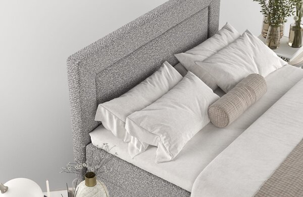 Maison de Rêve Šedá čalouněná postel NEA 140 x 200 cm, boxspring