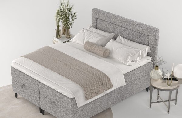 Maison de Rêve Šedá čalouněná postel NEA 140 x 200 cm, boxspring
