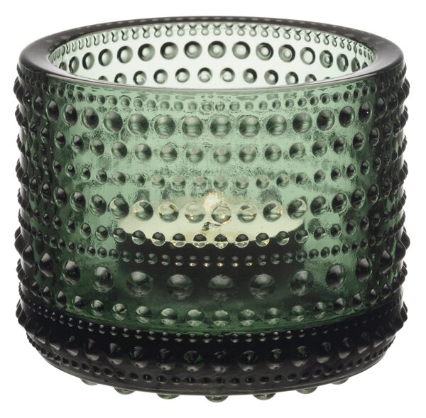 Skleněný svícen Kastehelmi 6,4 cm – Pine Green