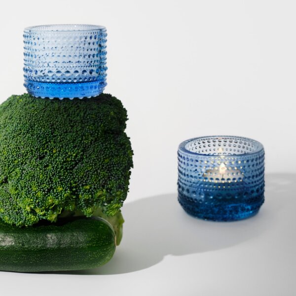 Skleněný svícen Kastehelmi 6,4 cm – Aqua