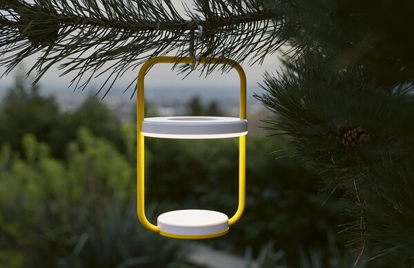 Tmavě modrá nabíjecí stolní LED lampa Fermob Ulli 30 cm