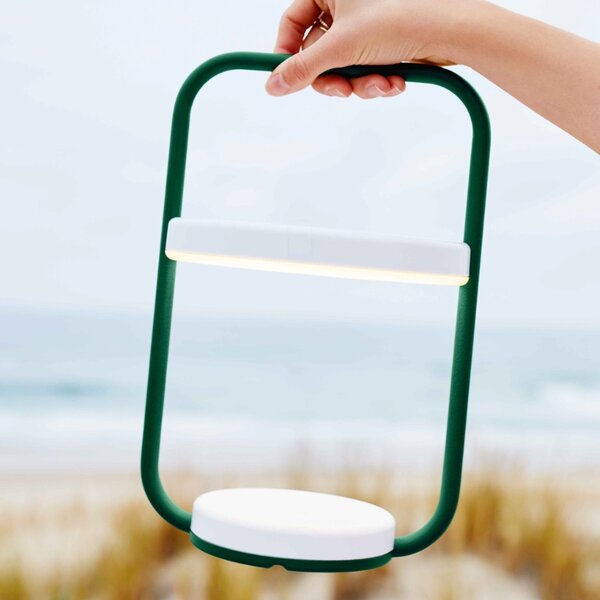 Tmavě zelená nabíjecí stolní LED lampa Fermob Ulli 30 cm