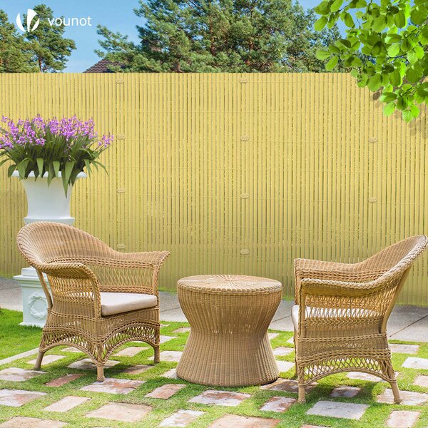 VOUNOT® PVC rohož na ochranu před zvědavými pohledy 90 x 300 cm, ochrana před zvědavými pohledy na balkon a terasu, bambus