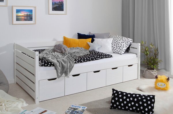 POSTEL S ÚLOŽNÝM PROSTOREM, 100/200 cm, bílá MID.YOU - Online Only dětské postele, Online Only