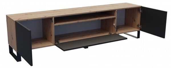 Televizní stolek RTV Leo Dub artisan-černá 200 cm