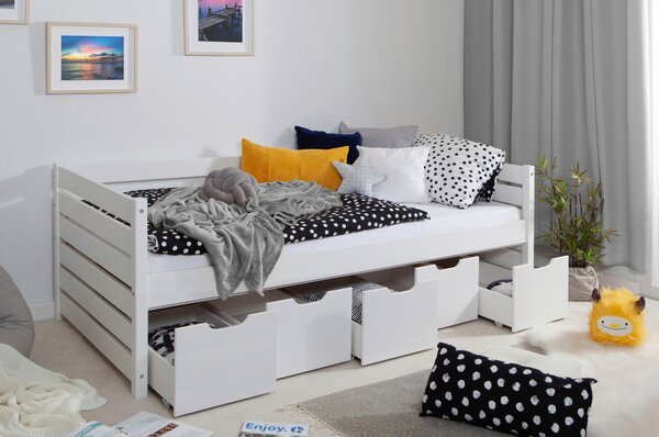 POSTEL S ÚLOŽNÝM PROSTOREM, 100/200 cm, bílá MID.YOU - Online Only dětské postele, Online Only