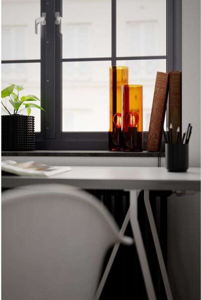 Stolní lampa By Rydéns, Flake, Hnědá / Rezavá, Obývací pokoj, Sklo