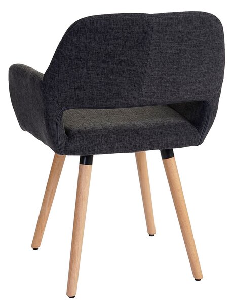 Jídelní židle HWC-A50 II, židle kuchyňská židle, retro design 50. let textil, tmavě šedá, světlé nohy