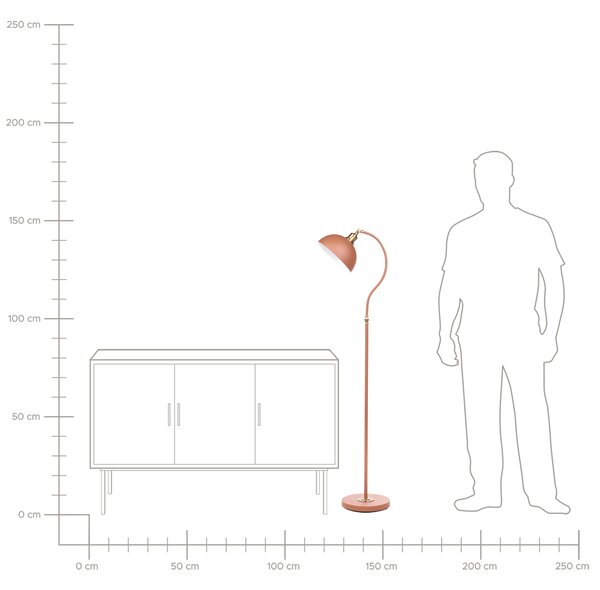 Stojací lampa LENNON Nastavitelná Kov Oranžová
