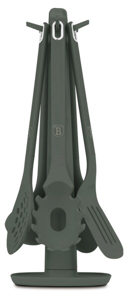Kuchyňské náčiní ve stojanu sada 6 ks Matte Green Collection