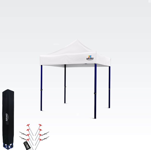 BRIMO Rozkládací stánek 2x2m: Ocel 45mm, 100% Nepromokavý - bez 3 stěn - Bílá S. Ocel eco