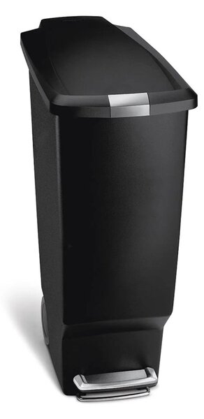 Pedálový odpadkový koš Simplehuman – 40 l, úzký, černý plast