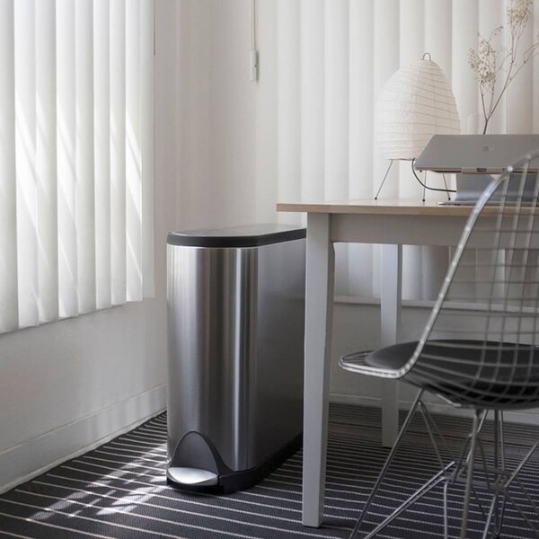 Pedálový odpadkový koš Simplehuman – 45 l, butterfly víko, kartáčovaná nerez ocel, FPP
