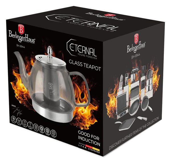 Konvice čajová termosklo s filtrem 1,2 l šedá pro indukci