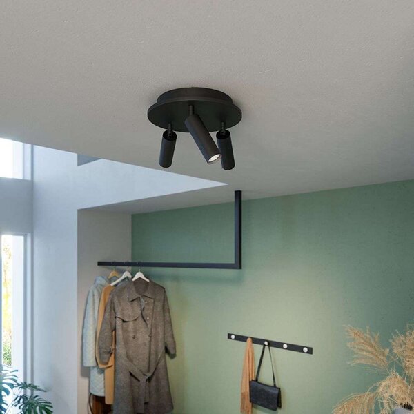 Stropní Lampa Herstal, Černá, Obývací pokoj, Kov