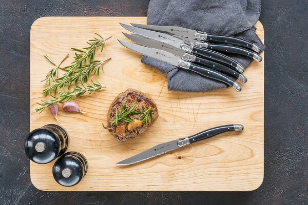 Steakové nože MasterClass 6ks, nerez, vroubkované ostří MCSTEAK6