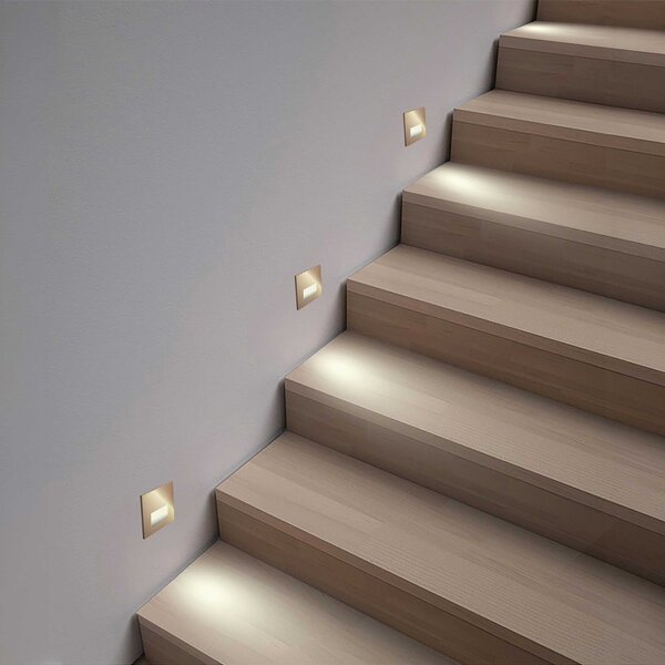 VK Light Fune LED schodišťové zápustné svítidlo čtverec Bílá