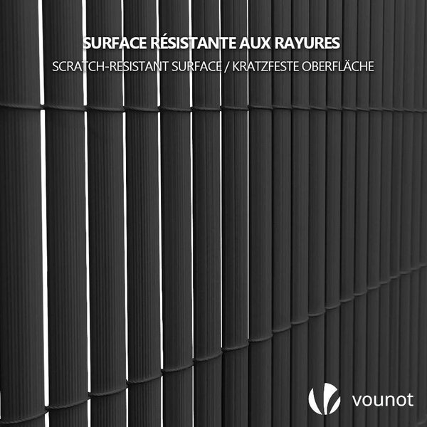 VOUNOT® PVC rohož na ochranu soukromí 80 x 300 cm, ochrana soukromí na balkon a terasu, šedá