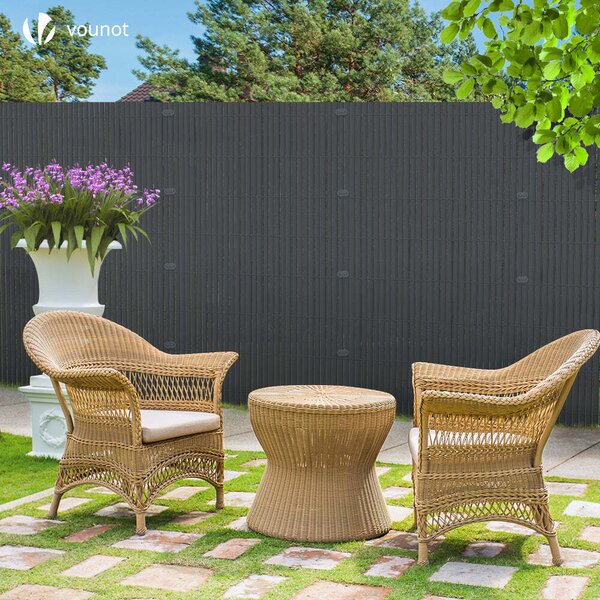 VOUNOT® PVC rohož na ochranu soukromí 80 x 300 cm, ochrana soukromí na balkon a terasu, šedá