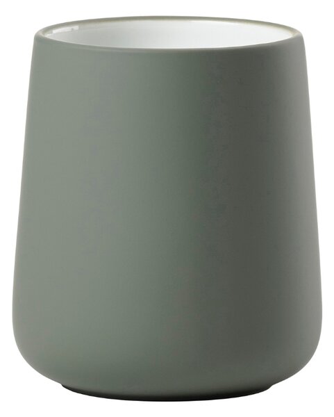 Zone Denmark Olivově zelený porcelánový kelímek na kartáčky Nova