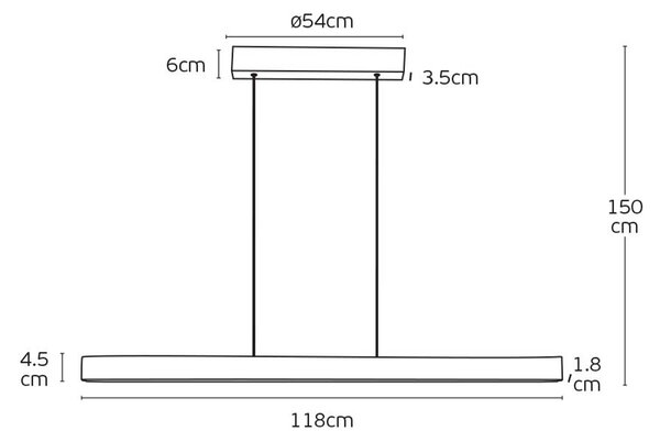 VK Light Orra LED závěsné liniové svítidlo 1180 mm