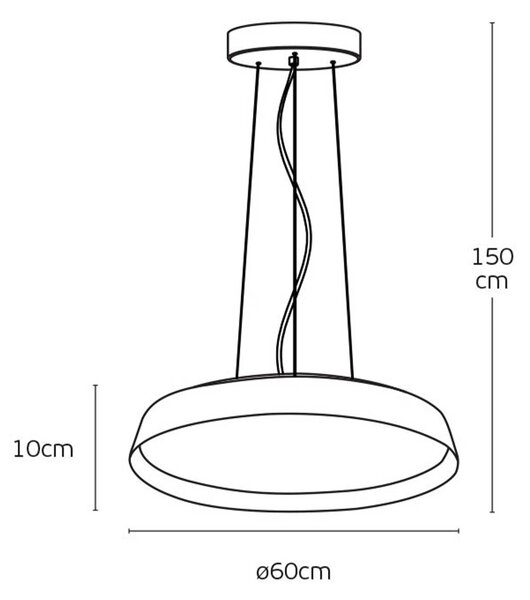 VK Light Eleso LED závěsné svítidlo ČernáØ600 mm