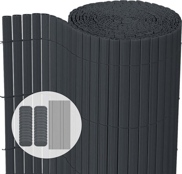 VOUNOT® PVC rohož na ochranu před zvědavými pohledy 80 x 500 cm, ochrana před zvědavými pohledy na balkon a terasu, šedá