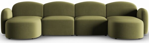 Micadoni Sametová rohová pohovka Blair 354 cm